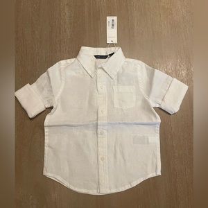 NWT 18-24M Janie and Jack White Linen Shirt!